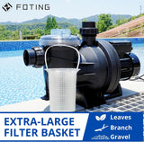 FOTING 1.5HP In/Above Ground Pool Pump 6000GPH — Self-Priming, Single Speed, 115V